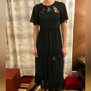 Long dress with embroidery
